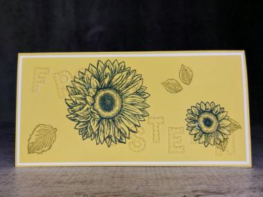 Grußkarte Frohe Ostern Blüten gelb handgemacht
